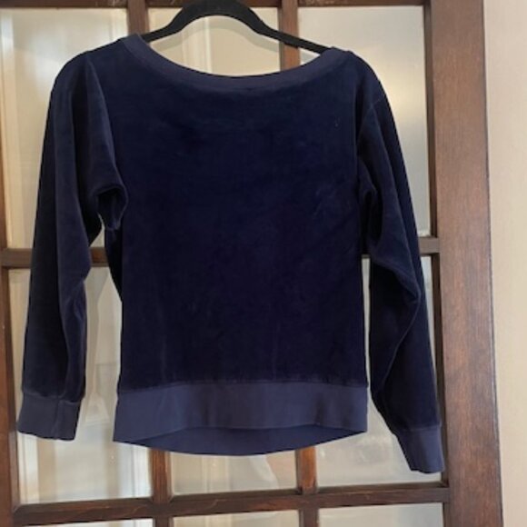 Juicy Couture Vintage  Navy Blue Velour Track Suit Top, Size Large - Picture 1 of 5